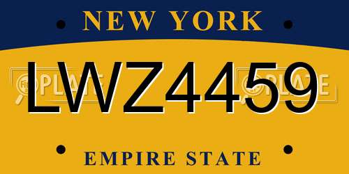 LWZ4459 New York License Plate