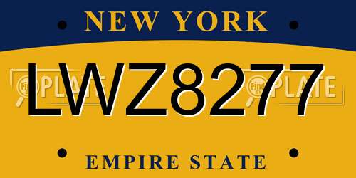 LWZ8277 New York License Plate