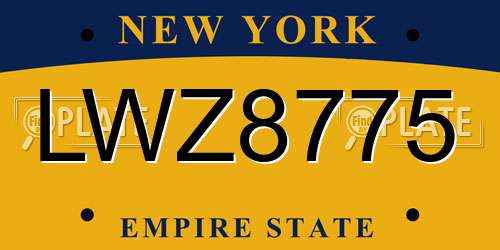 LWZ8775 New York License Plate