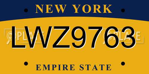 LWZ9763 New York License Plate