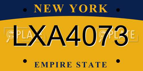 LXA4073 New York License Plate