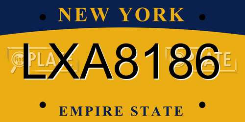 LXA8186 New York License Plate