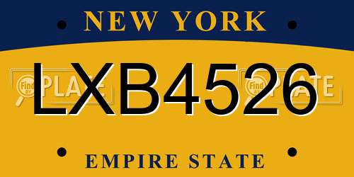 LXB4526 New York License Plate