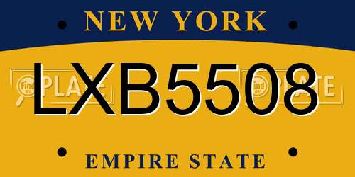 LXB5508 New York License Plate