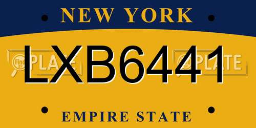 LXB6441 New York License Plate