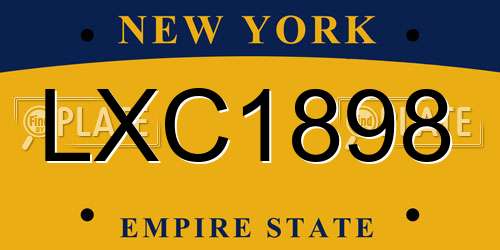 LXC1898 New York License Plate