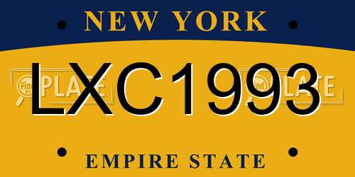LXC1993 New York License Plate