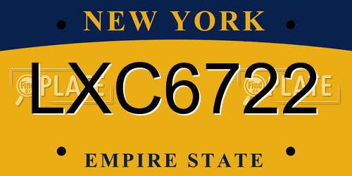 LXC6722 New York License Plate