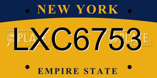 LXC6753 New York License Plate