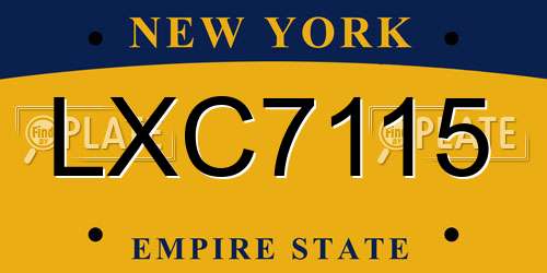 LXC7115 New York License Plate