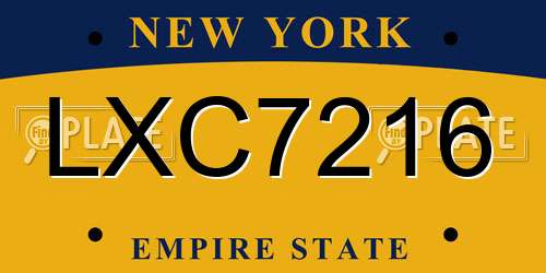 LXC7216 New York License Plate