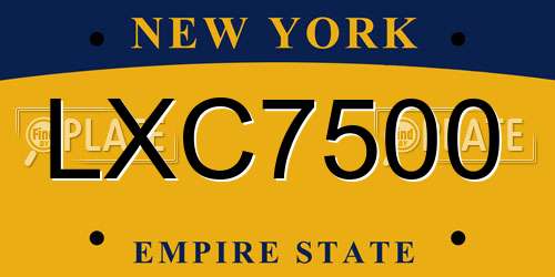 LXC7500 New York License Plate