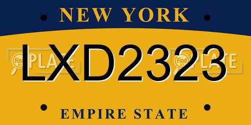 LXD2323 New York License Plate