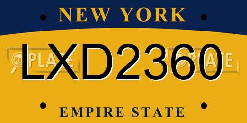 LXD2360 New York License Plate