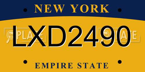 LXD2490 license plate in NY state