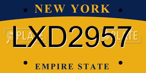 LXD2957 New York License Plate