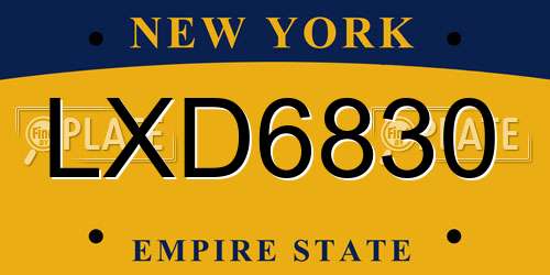 LXD6830 New York License Plate