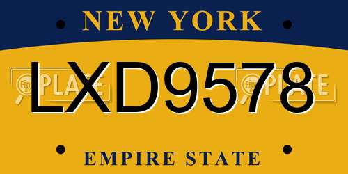 LXD9578 New York License Plate