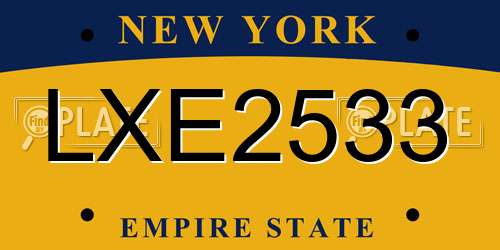 LXE2533 New York License Plate