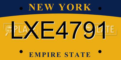 LXE4791 New York License Plate