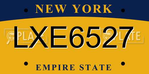 LXE6527 New York License Plate
