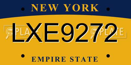 LXE9272 New York License Plate