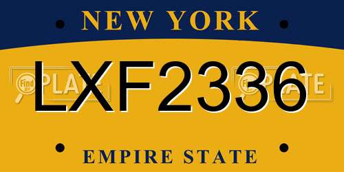 LXF2336 New York License Plate