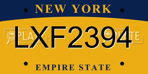 LXF2394 New York License Plate
