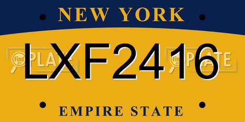 LXF2416 New York License Plate