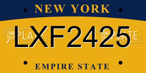 LXF2425 New York License Plate
