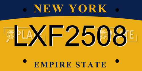 LXF2508 New York License Plate
