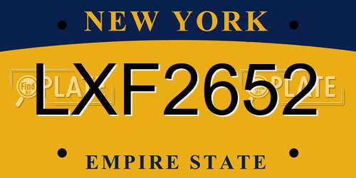 LXF2652 New York License Plate