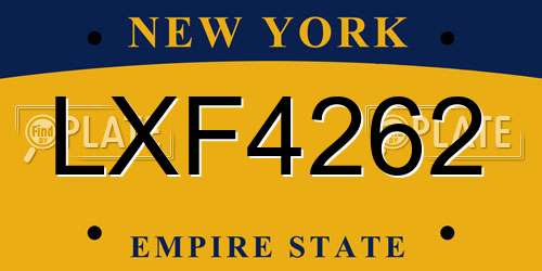 LXF4262 New York License Plate