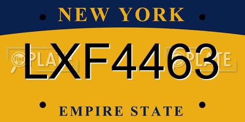 LXF4463 New York License Plate