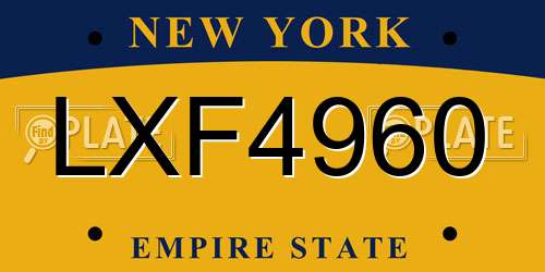 LXF4960 New York License Plate