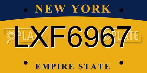 LXF6967 New York License Plate
