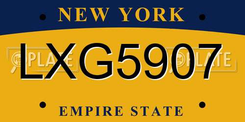 LXG5907 New York License Plate