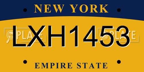 LXH1453 New York License Plate