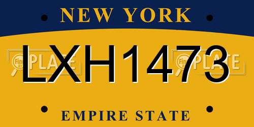 LXH1473 New York License Plate