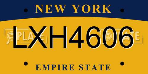 LXH4606 New York License Plate