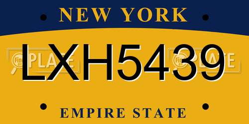 LXH5439 New York License Plate