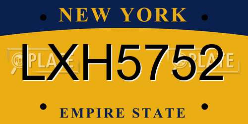 LXH5752 New York License Plate
