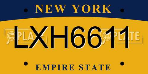 LXH6611 New York License Plate