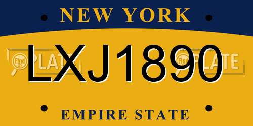 LXJ1890 New York License Plate