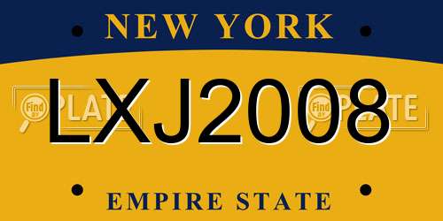 LXJ2008 New York License Plate