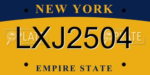 LXJ2504 New York License Plate