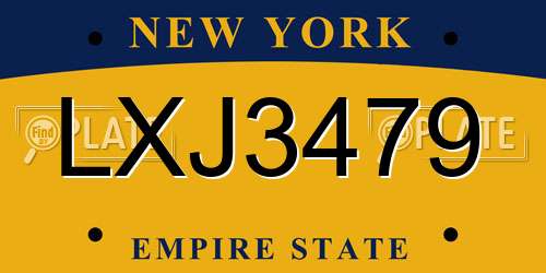 LXJ3479 New York License Plate