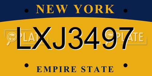 LXJ3497 New York License Plate