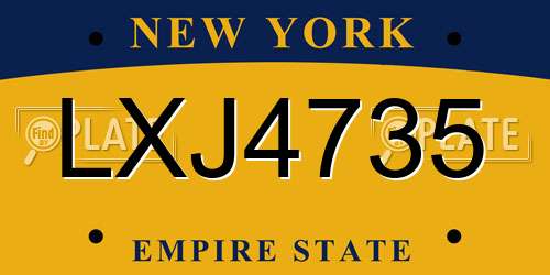 LXJ4735 New York License Plate