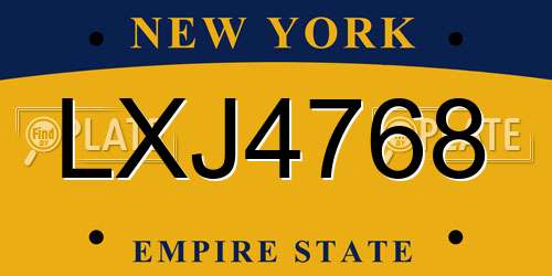 LXJ4768 New York License Plate